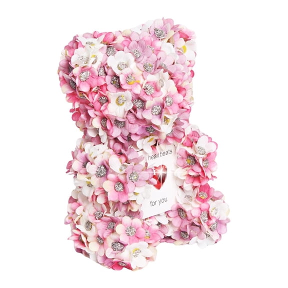Love Faux Flower Bear Crafted from Practical Materials Perfect for Celebrating Valentines Day or Anniversaries