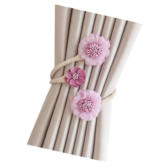 Handmade Flower Curtain Clip Flexible Stylish Metal Rope Floral Curtain Tieback Window Drapery Holdback Buckle Tie