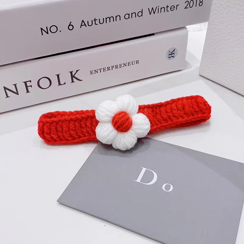 Curated visual reference: Fresh Look at Handmade Flower Pet Collar Accessory Yarn Knit Scarf Decoration For