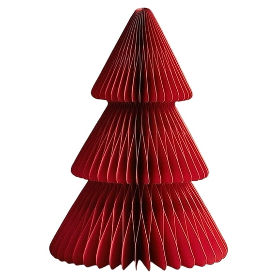 Handmade Folded Paper Christmas Tree Desktop Ornament for Holiday and Seasonal Tabletop Display