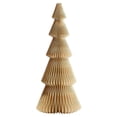 thumbnail image 1 of Handmade Folded Paper Christmas Tree With Pleated Texture Multi Tier Design For Tabletop Display And Seasonal Party Decor(Yellow-25cm), 1 of 5