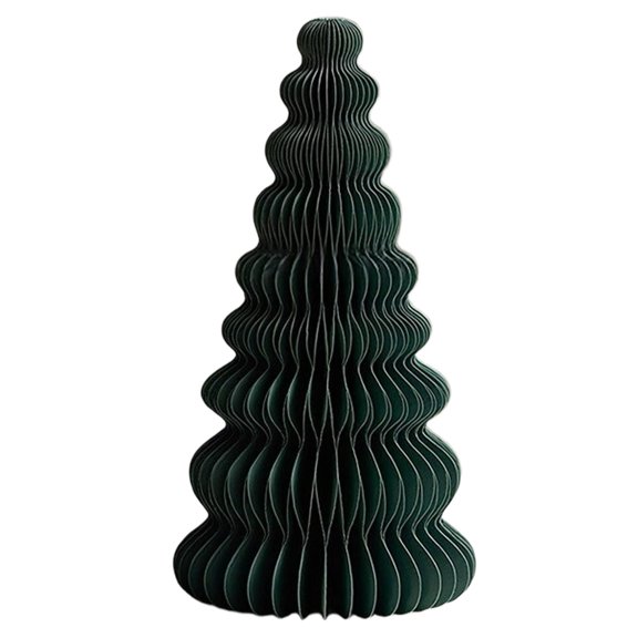 Handmade Folded Paper Decor Pleated Texture 3D Conical Shape Lightweight Sturdy Home Tabletop Mantel Shelf Holiday Party Display