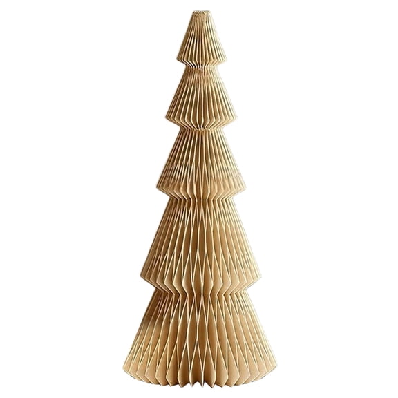 Handmade Folded Paper Decor Pleated Texture 3D Conical Shape Lightweight Sturdy Home Tabletop Mantel Shelf Holiday Party Display