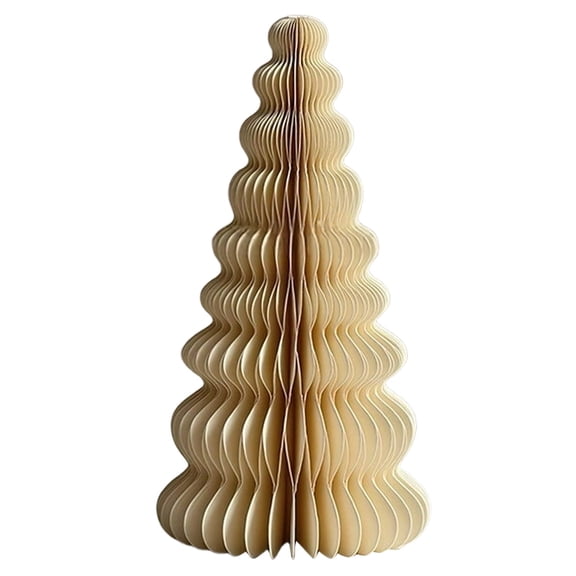 Handmade Folded Paper Decor Pleated Texture 3D Conical Shape Lightweight Sturdy Home Tabletop Mantel Shelf Holiday Party Display