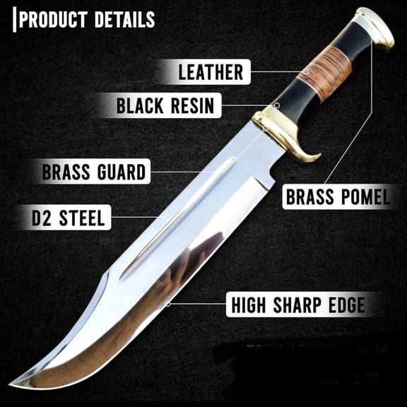 Handmade Forged Carbon Steel Fix Blade Tactical Knife Leather Resin Handle