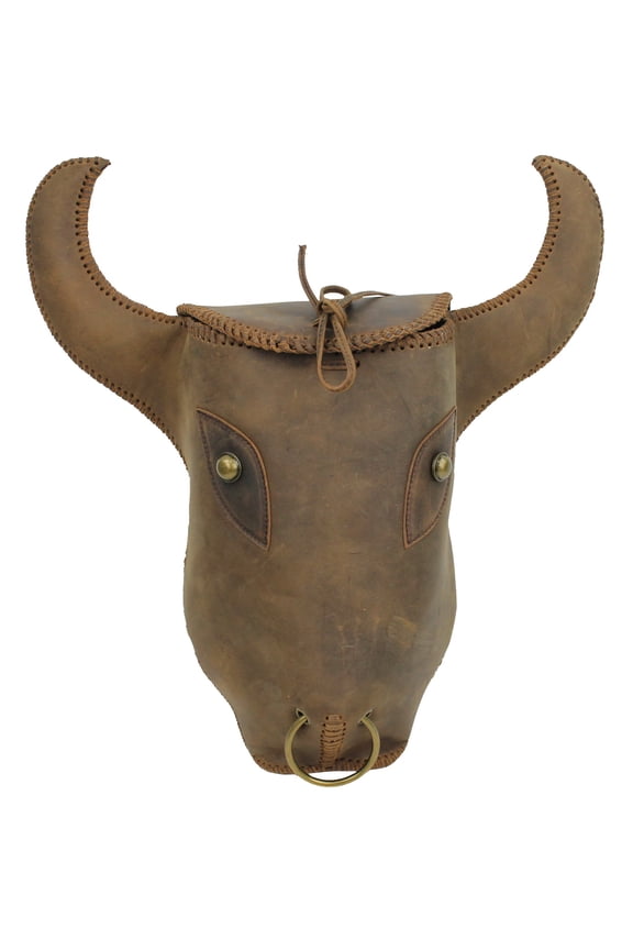 Handmade Full Leather Cowhide Bull Head Backpack LK01.VB