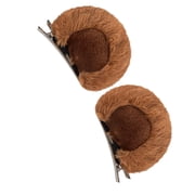 Handmade Furry Bear Ear Hair Clip Hairpin Costume Accessory for Halloween Thanksgiving Party Cosplay