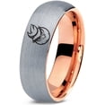 thumbnail image 1 of Handmade Gamer Grey Modern Ring Tungsten Womens Jewelry Oval Mixed Metal Rings Mom Men Gay, 1 of 7