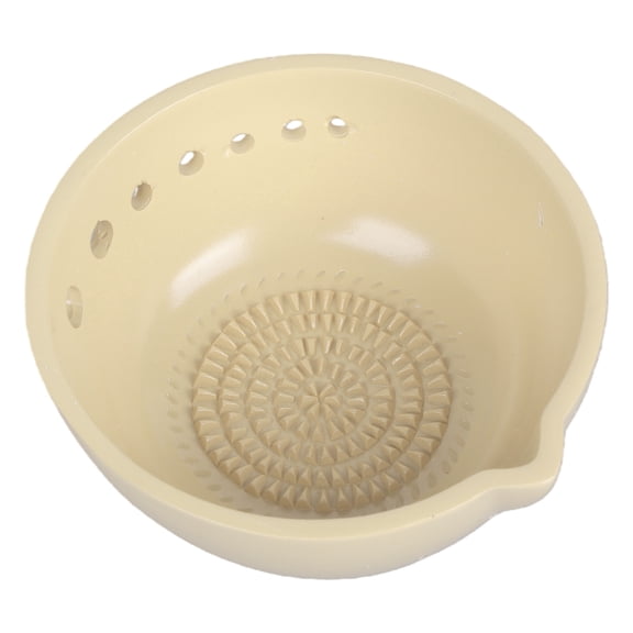 Handmade Garlic Grater Herbal Bowl,2 in 1 Kitchen Cooking Preps Tool with 7 Holes Size for Gingers,Garlic,Cheese Herbal