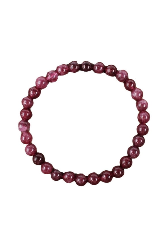 Handmade Garnet Beaded Bracelet - Stretch Elastic String Positive Energy Jewelry for Daily Wear - Unique Energy-Boosting Accessory for Men and Women