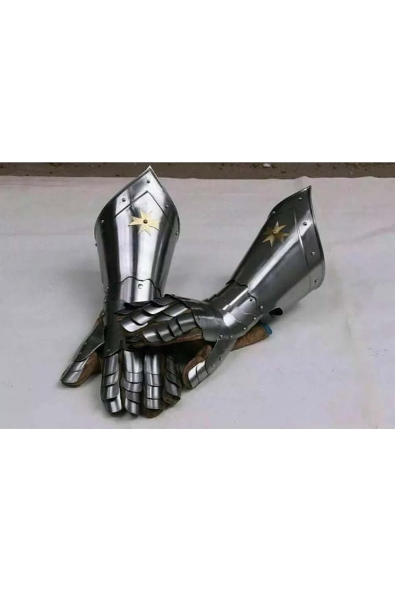 Handmade Gauntlets Medieval Steel Gloves Gothic Armor Cosplay Halloween Gift