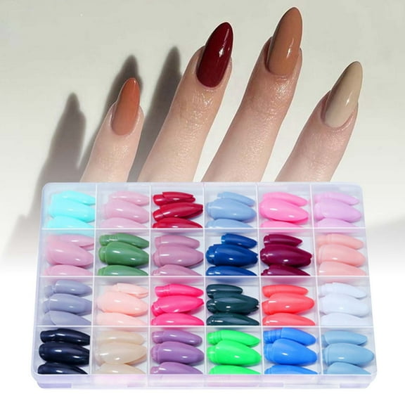Handmade Gel French Nail Full Cover Odorless Jelly Extensions Reusable Salon Quality Manicure Kit for Women Lasting 14 Days Natural Short Nails 240PCS