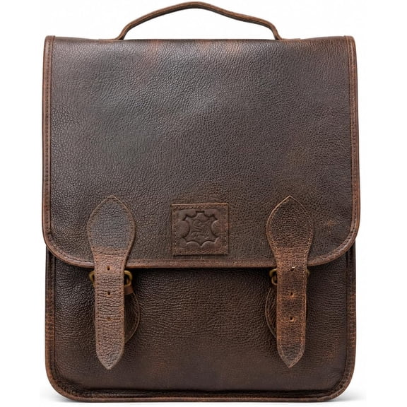 Handmade Genuine Leather Backpack for Men & Women, Vintage Laptop Backpack, Travel Rucksack with Buckle Closure, Brown Leather Daypack