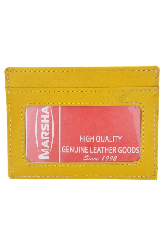 Handmade Genuine Leather Unisex Slim Super Thin Card Holder With ID Card Window 270