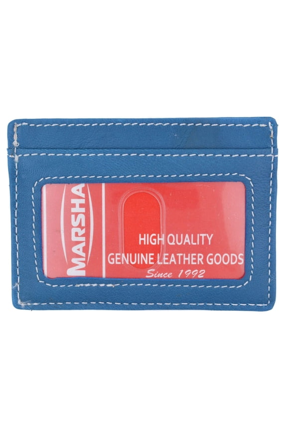 Handmade Genuine Leather Unisex Slim Super Thin Card Holder With ID Card Window 270
