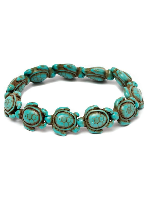 Handmade Genuine Turquoise Hawaiian Sea Turtle Bracelet