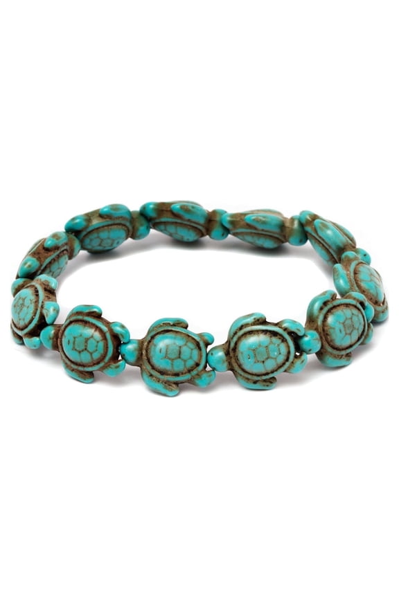 Handmade Genuine Turquoise Hawaiian Sea Turtle Bracelet