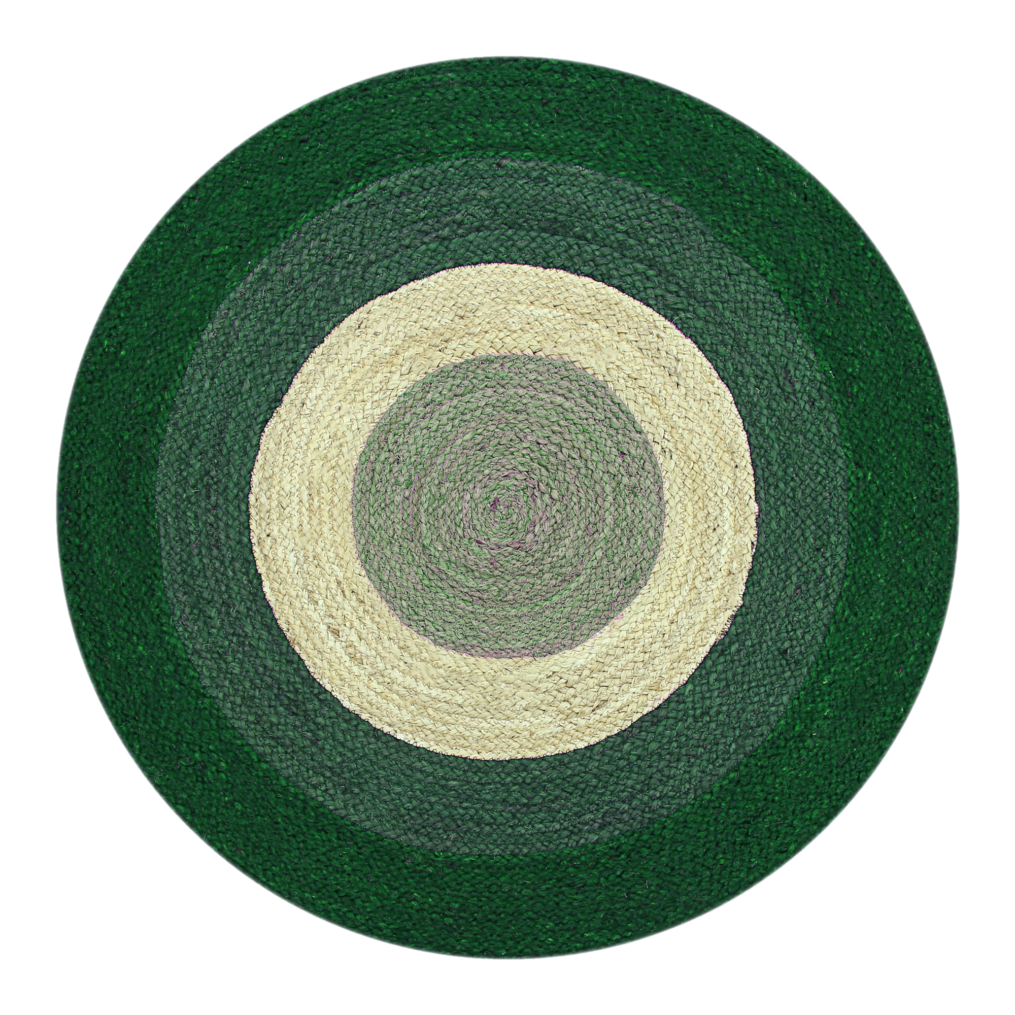 Casavani Handmade Geometric Green Jute Dhurrie Round Area Rug Dining