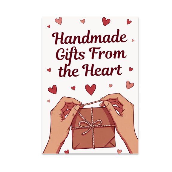 Handmade Gifts From the Heart Wall Art - Handmade Gift Enthusiast - 13x19 Poster Print