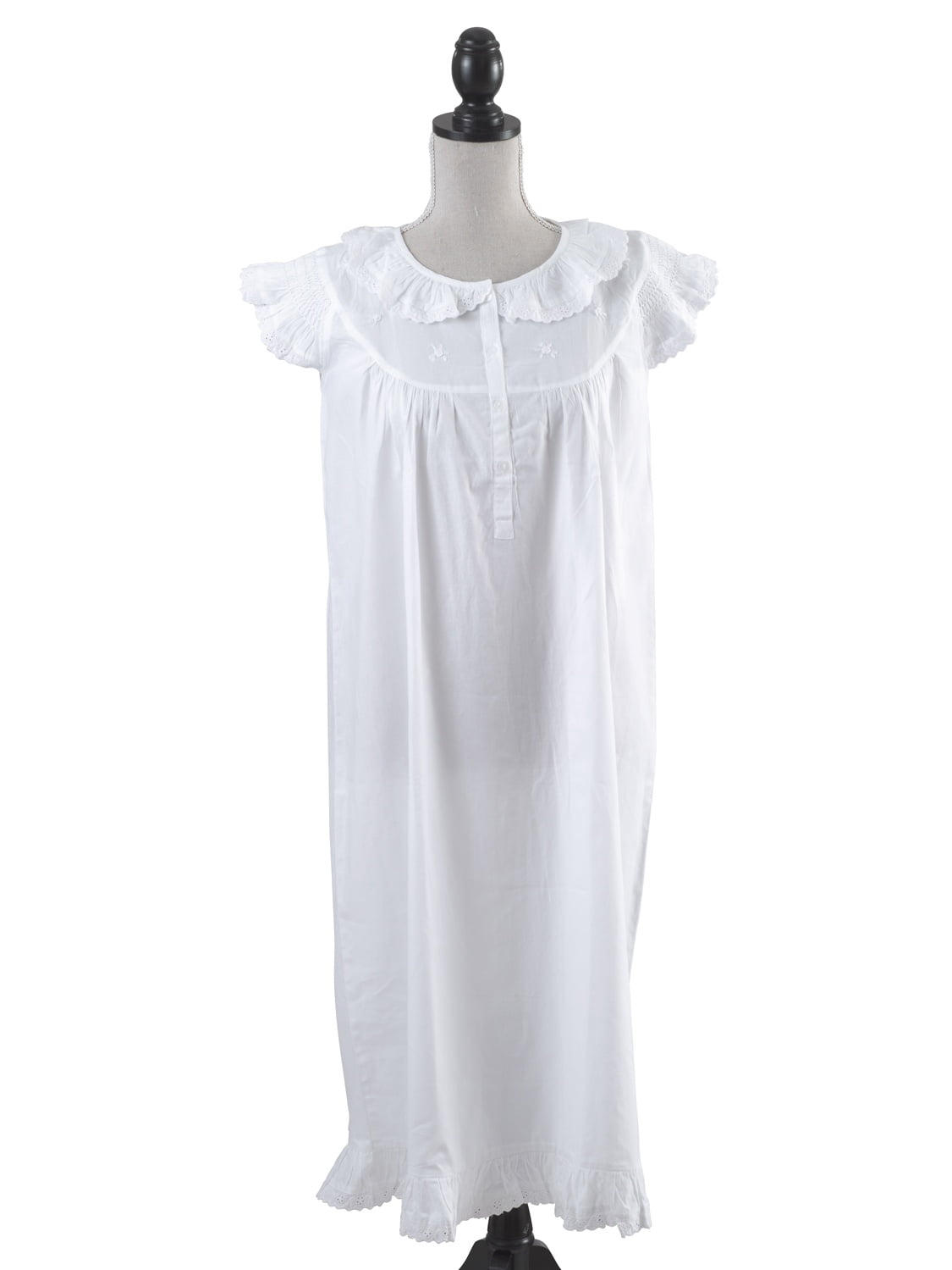 Eyelet Edwardian Nightdress Antique Edwardian Crochet Ivory Cotton
