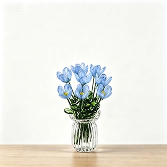 Handmade Glass Artificial Flower Bouquet, Exquisite Handmade Glass Artificial Flower Bouquet, Mini Floral Arrangement Ornament, Fresh Desktop Decor for Home Bedroom Wedding Festival Gift Display