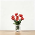 thumbnail image 1 of Handmade Glass Artificial Flower Bouquet, Exquisite Handmade Glass Artificial Flower Bouquet, Mini Floral Arrangement Ornament, Fresh Desktop Decor for Home Bedroom Wedding Festival Gift Display, 1 of 7