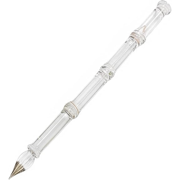 Yardly Glass Crystal Calligraphy Bamboo Shape Vintage Dip Ink Gift Pen