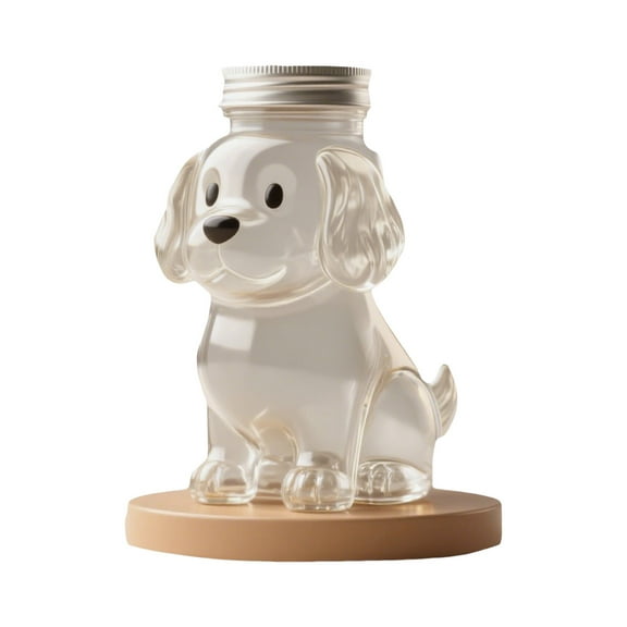 Handmade Glass Dog Jar Glass Jar With Lid Airtight Cat And Dog Food Storage Container Food Storage
