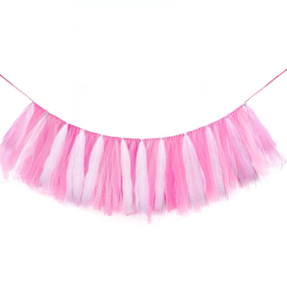 Handmade Glitter Tulle Tutu Skirt High Chair Table Decor for Baby