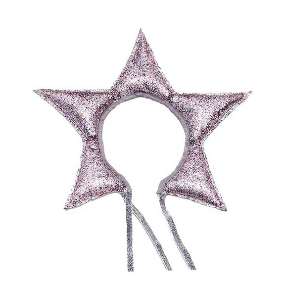 Handmade Glittered Star Headbands Hat Girl Crown Headwear Clip Crown Glittered Photo Props Halloween Party