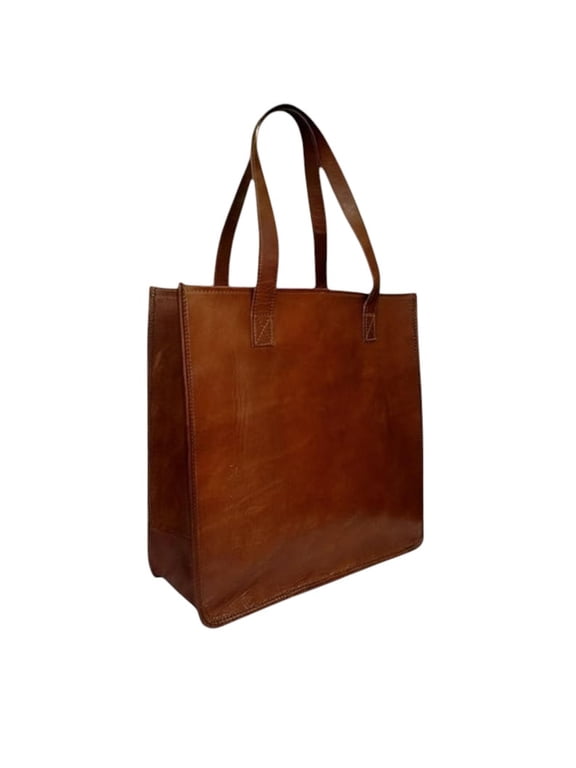 Handmade Goat Leather Tote Bag for Women Classic Everyday Work Bag