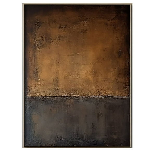 Handmade Gold Brown Color Oil Painting Wabi-Sabi Wall Art Abstract Textured Earth Tone Artwork Large Wall Decor For Living Room Unframed