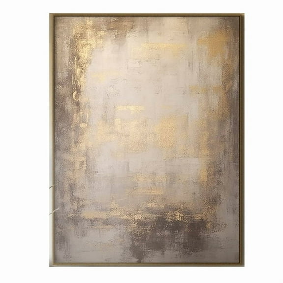 Handmade Gold Brown Color Oil Painting Wabi-Sabi Wall Art Abstract Textured Earth Tone Artwork Large Wall Decor For Living Room Unframed