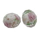 Handmade Gold Sand Lampwork Beads Inner Flower Faceted Rondelle White 8mm in diameter 6mm thick hole: 1.5mm