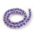 thumbnail image 1 of Handmade Gold Sand Lampwork Beads Strands Inner Flower Round Dark Blue 10x9mm Hole: 1mm 40~42pcs/strand 14.56 inch~14.96 inch(37~38cm), 1 of 2