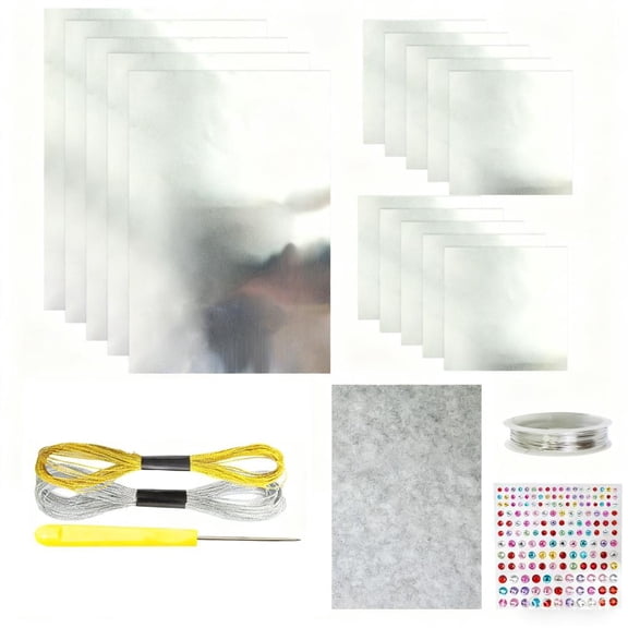 Handmade Gold and Silver Foil Paper Craft Kit, Shiny Embossing Engraving Sheets for DIY Artwork, Painting Crafting Supplies for Kids Adults School Art Decoration Projects