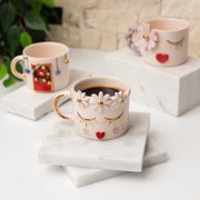 10 oz / 300 ml Handmade Golden Blossoms Valentine | Gift for Women, Mother, Girl, Mom, Mothers Day or Christmas