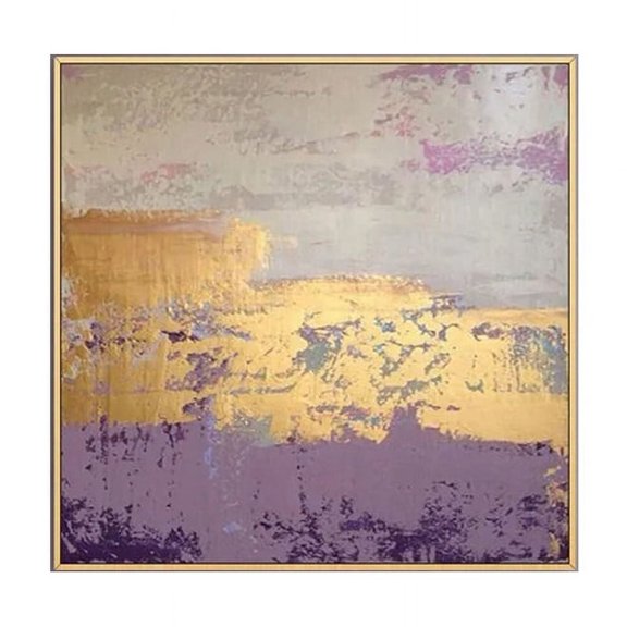 Handmade Golden Color Painting Canvas work Intersecting Elegance Gold Grey Abstract Crossroads Textured Painting Wall Art