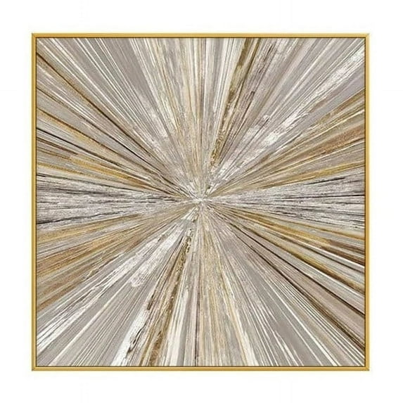 Handmade Golden Color Painting Canvas work Intersecting Elegance Gold Grey Abstract Crossroads Textured Painting Wall Art