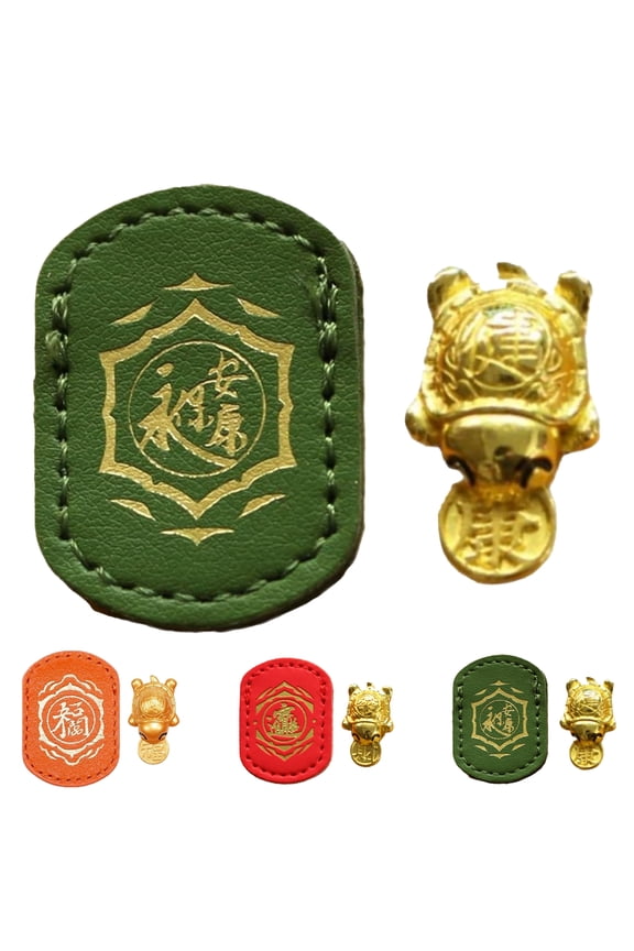Handmade Golden Turtle Feng Shui Amulet Chinese Lucky Charm 2026 Edition Talisman Ziyang Fengshui Lucky Turtle Wallet Charm Lightweight Turtle Charms Lucky Charm Chinese Ornaments,Green