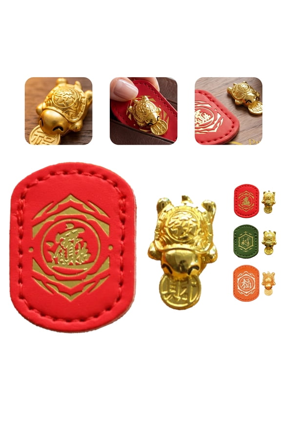Handmade Golden Turtle Feng Shui Amulet Chinese Lucky Charm 2026 Edition Ziyang Fengshui Lucky Turtle Wallet Charm Talisman Compact Chinese Charms Turtle Charms Chinese Ornaments,Red