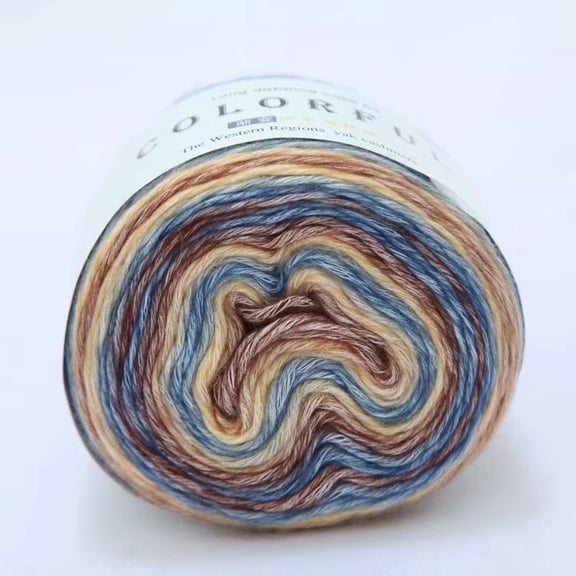 Handmade Gradient Cake Line Glitter Linen Yarn, Long Section, Dyed Mohair, Cotton Woven Rainbow Woolen Yarn, 100g