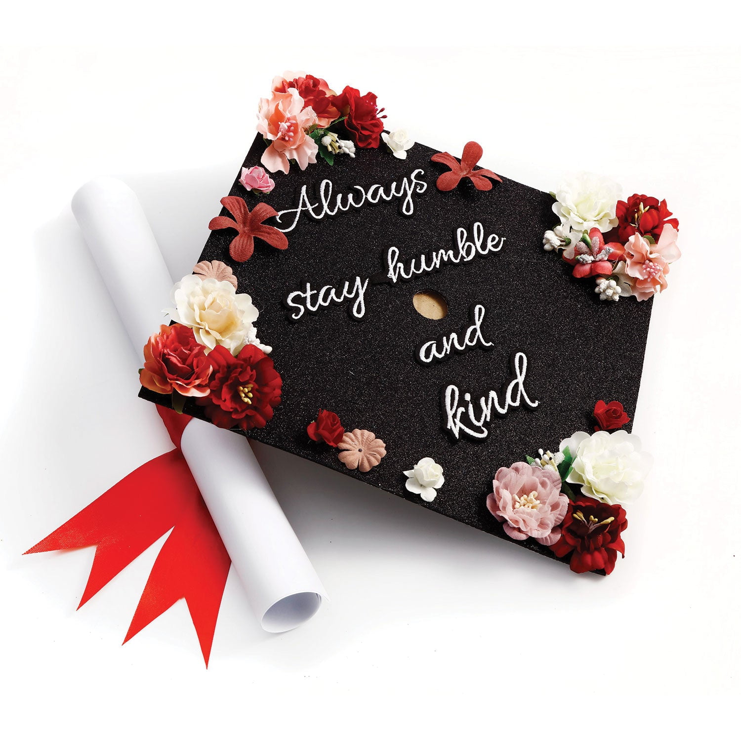 Handmade Graduation Cap Topper, Graduation Cap Decorations, Always Stay Humble and Kind