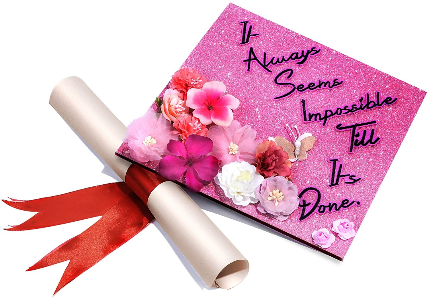 Handmade Graduation Cap Topper, Graduation Cap Decorations, It Always Seem Impossible