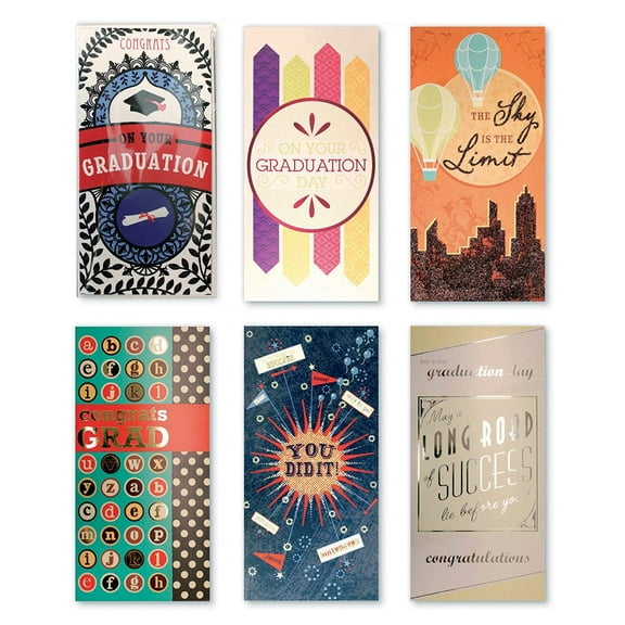 Handmade Graduation Gift Card Holders 6 Ct Assorted Embellished Gift Card or Money Holder Greeting Cards. Grad Money Card for Graduation