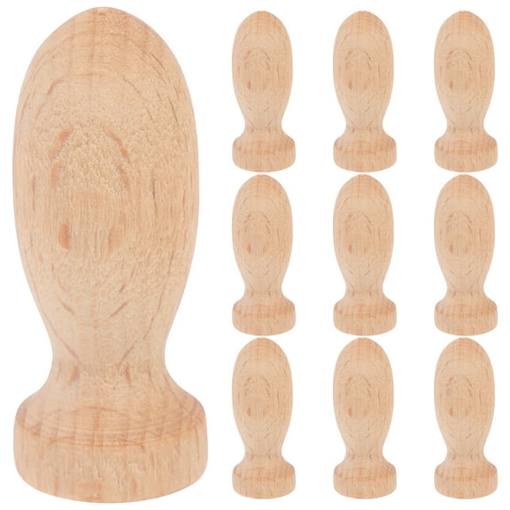 Handmade Graffiti Ornaments 10 Pcs Wooden Peg Dolls Unfinished Crafts Puppets Blank Natural Shapes Figures