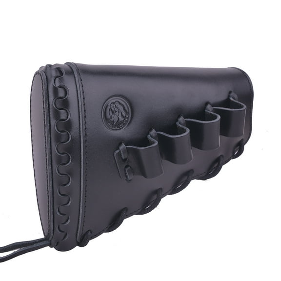 Handmade Grain Leather Shotgun Buttstock Pad Cartridge Shell Holder for 20 Guage Right Handed