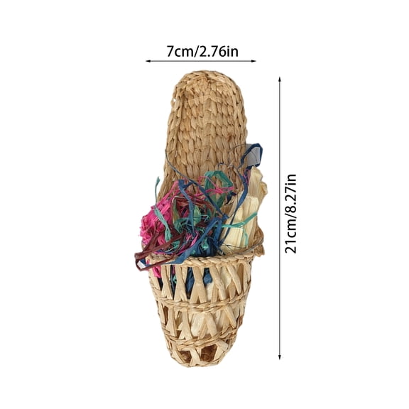 Handmade Grass Woven Bird Toy Foraging Enrichment Kit for Parrots To Relieve Boredom and Stimulate Natural Chewing Instincts with Tassel Design