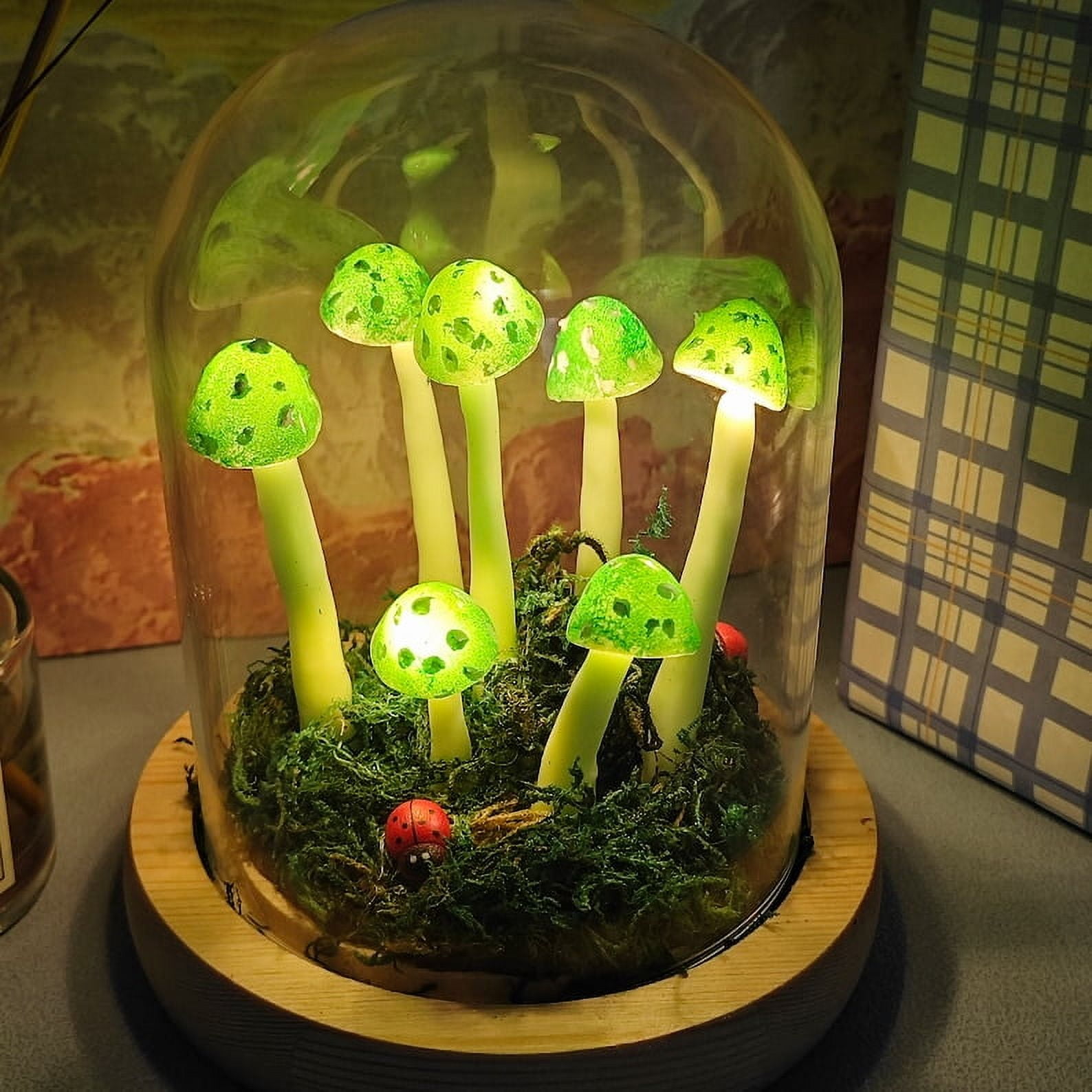 Vivid Bright Green Spotted Mushroom hotsell LED Night Light Room Wall Decoration