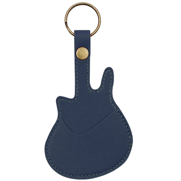 Handmade Guitar Picks Storage Key Fob PU Leather Guitar Picks Case Keychain Portable Cowhide Plectrums Bag Holder with Keyring